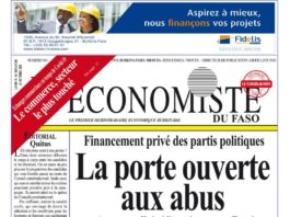Financement privé des partis politiques et le plafonnement des dépenses de campagne : La CODEL pose le débat. A découvrir dans le No 363 de l’Économiste du Faso.