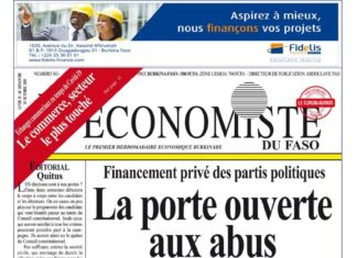 Financement privé des partis politiques et le plafonnement des dépenses de campagne : La CODEL pose le débat. A découvrir dans le No 363 de l’Économiste du Faso.