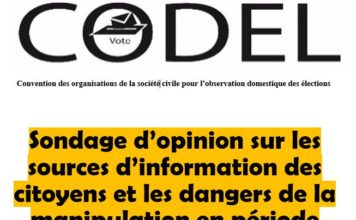 Sondage d’opinion sur les sources d’information des citoyens et les dangers de la manipulation en période électorale